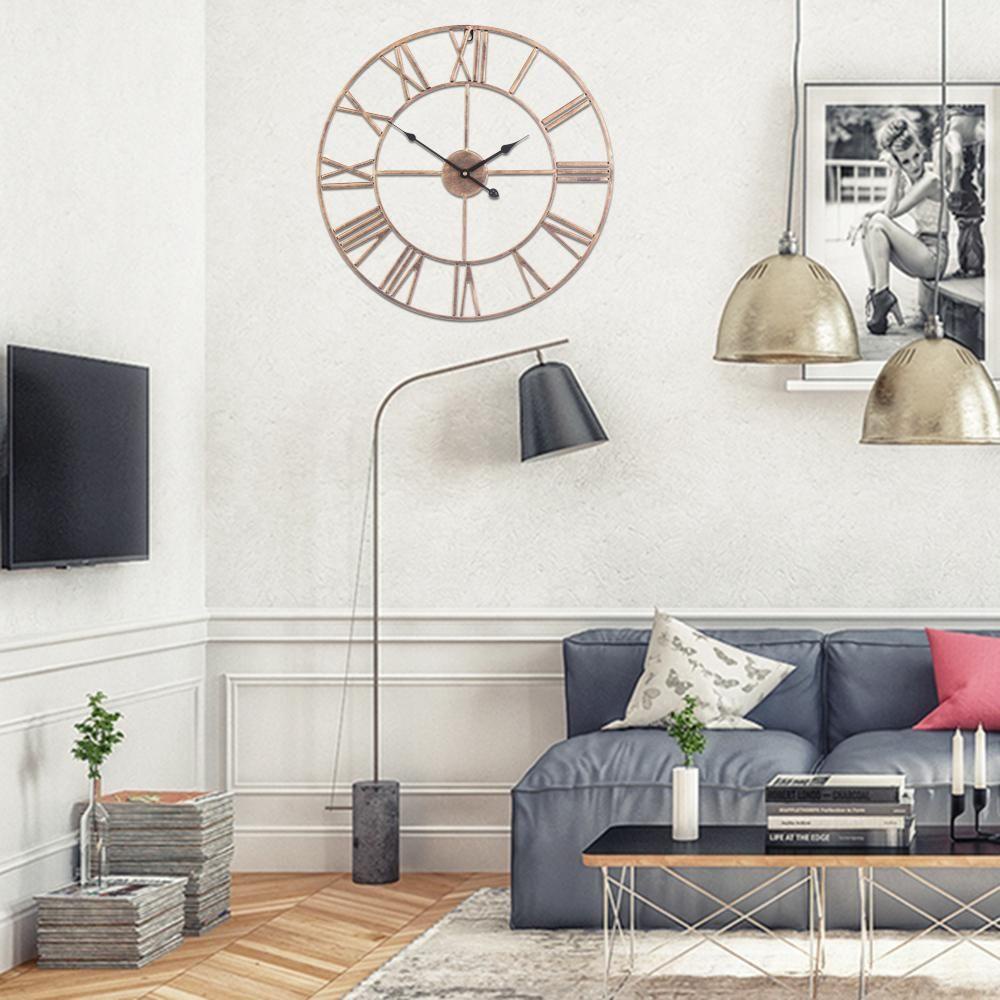 Đồng Hồ Treo Tường Bằng Kim Loại Phong Cách Vintage