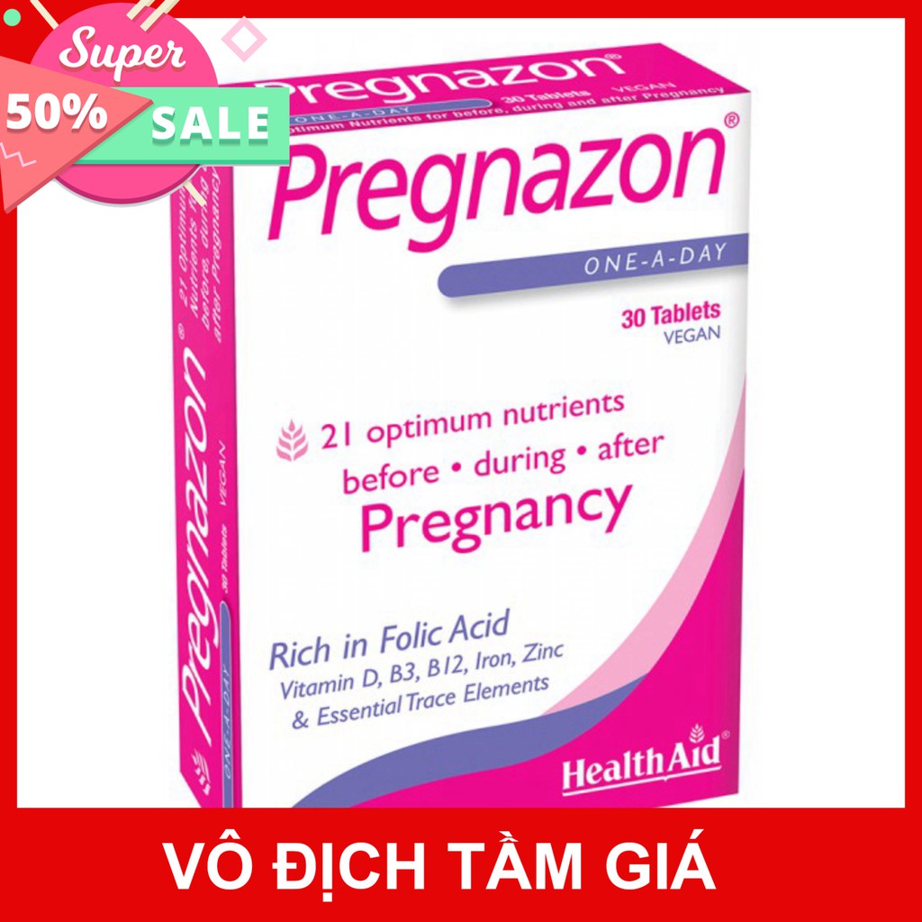 {UK} Healthaid Pregnazon – Vitamin tổng hợp cho mẹ bầu, phụ nữ cho con bú