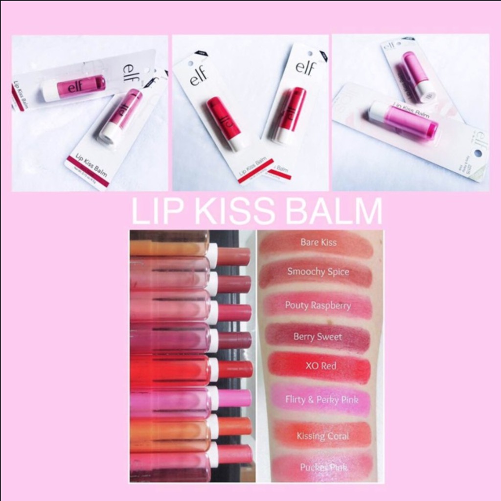 Set son dưỡng môi có màu của hãng ELF 3 piece lip balm set BILL Anh