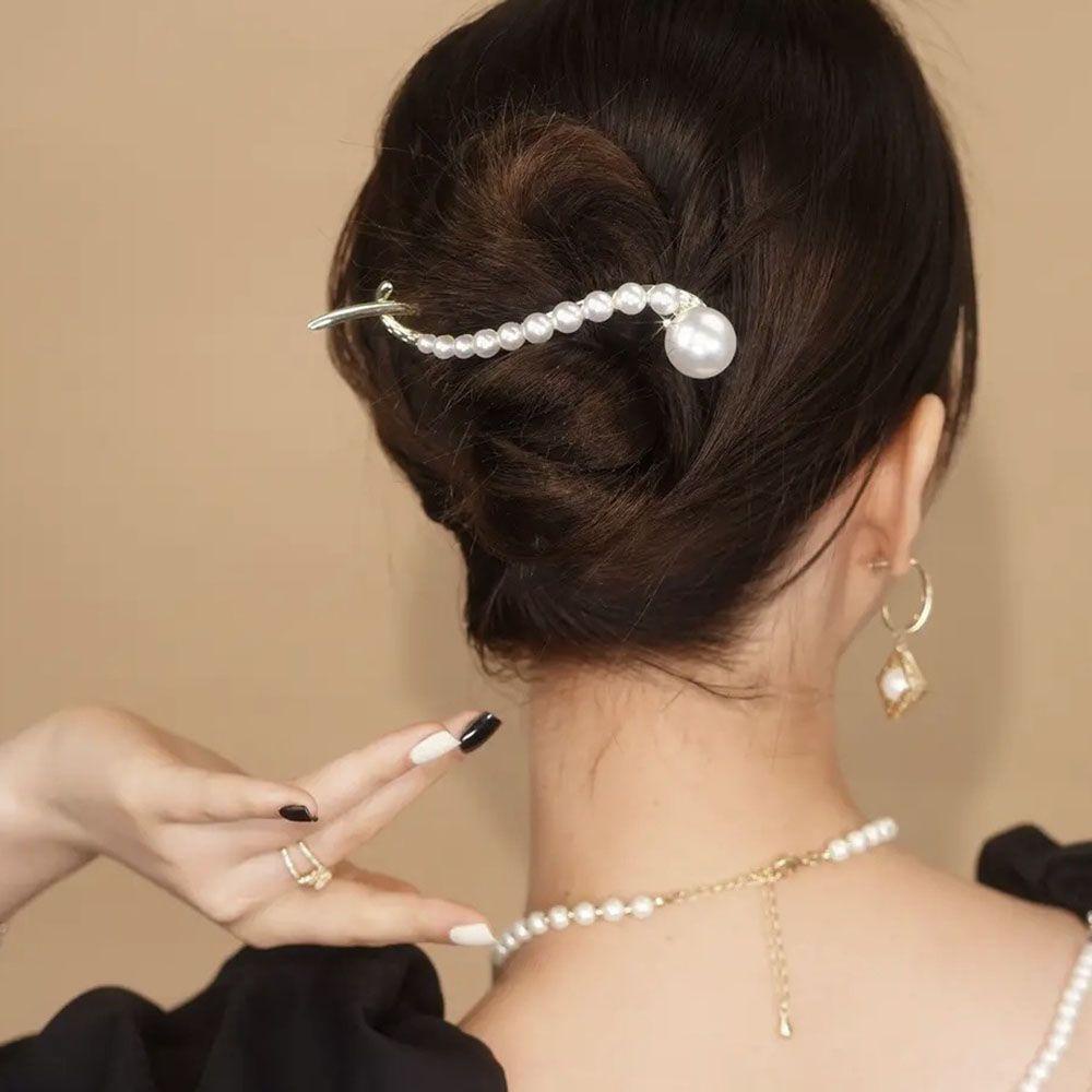 Kẹp Tóc Đuôi Ngựa VANES1 Thiết Kế Đơn Giản Phong Cách Vintage Cho Nữ Giá Đỡ