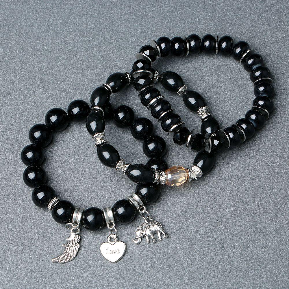 BANANA Women Tassel Bangle Jewelry Gift Natural|Multilayer Bracelet Vintage Bohemia Friendship Alloy Elephant Wing Heart Pendant Fashion|Bead
