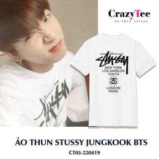 Video thật Áo Thun Nam Nữ Giống Jungkook BTS mặc Chữ Ngoằn Ngoèo