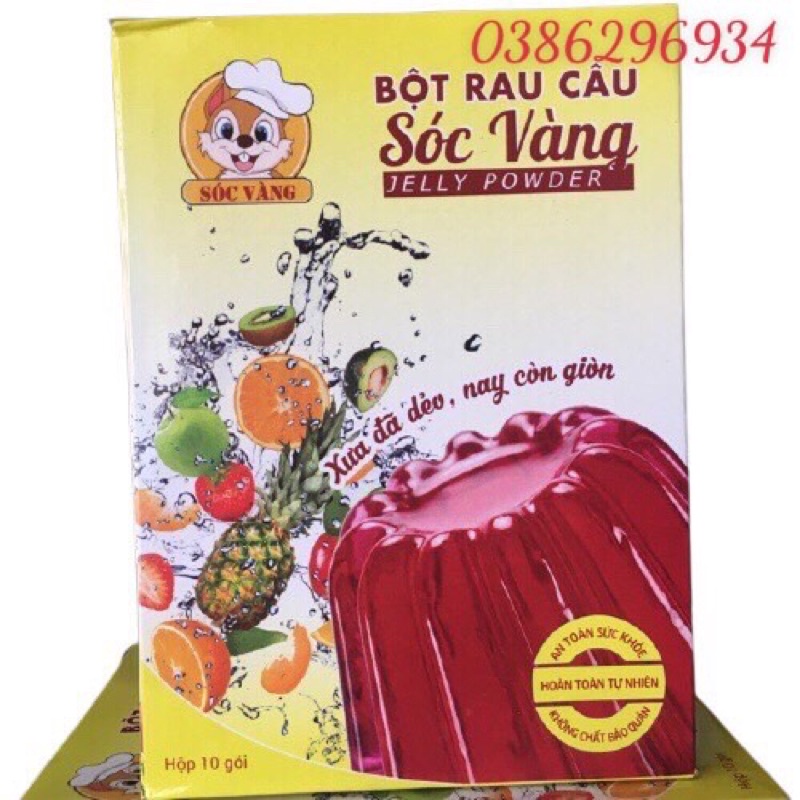 1 Hộp (10 gói/1200gr )Bột rau câu Sóc Vàng - Nguyên liệu làm thạch rau câu