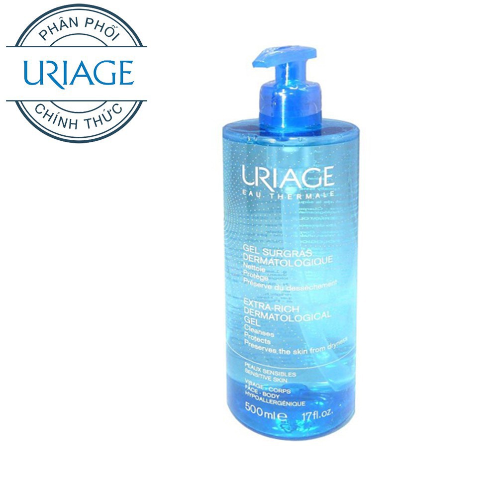 URIAGE GEL RỬA MẶT, CƠ THỂ VÀ DA ĐẦU SURGRAS DERMATOLOGIQUE 500ML