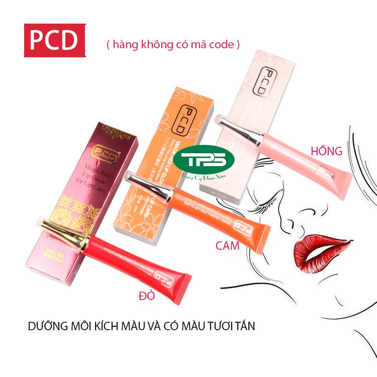 DƯỠNG MÔI PCD ( màu đỏ, hồng, cam )