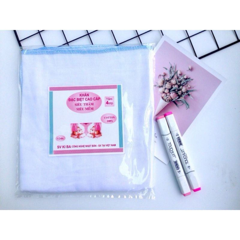 Khăn tắm xô 4 lớp, 6 lớp kiba cho bé