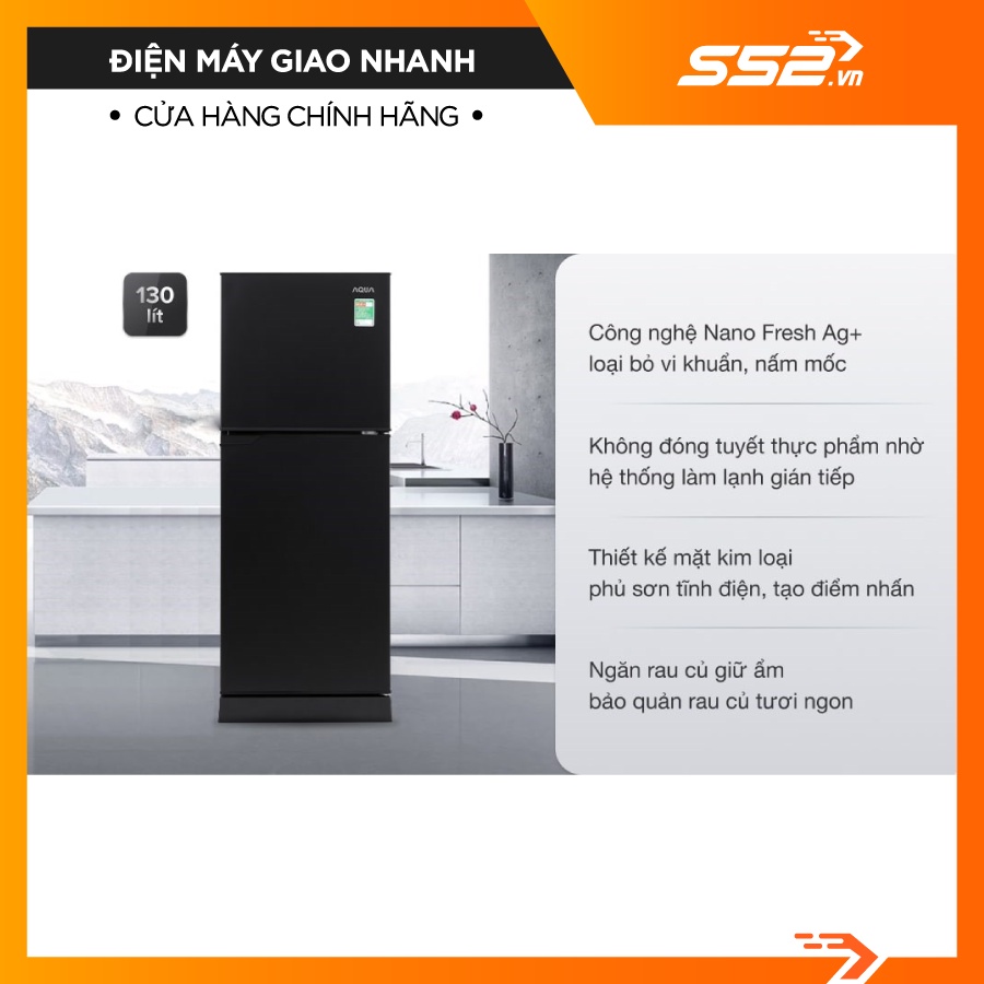 Tủ Lạnh Aqua 130 Lít AQR-T150FA - Hàng Chính Hãng