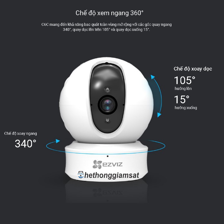 Camera EZVIZ C6CN (C6N) CS-CV246 1080p và 720p - Hàng Chính Hãng, Bảo Hành 24 Tháng