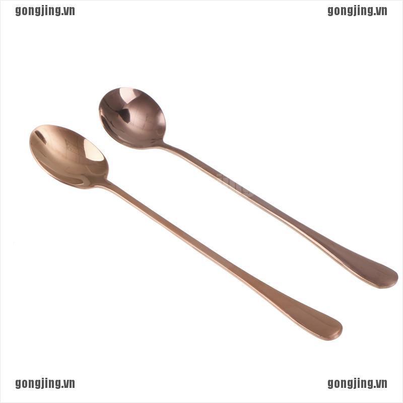 1 Muỗng Cà Phê Cán Dài Bằng Thép Không Gỉ