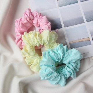 Ốc Sên Shop - Scrunchie vải thô dập lỗ