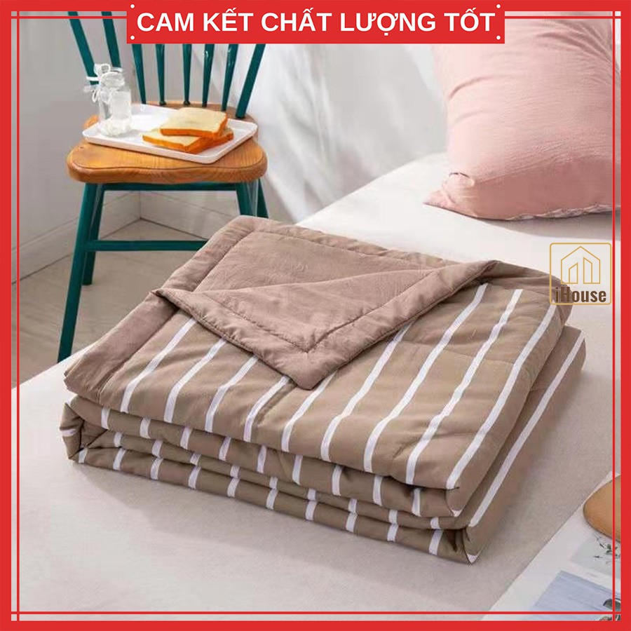 Chăn đũi Muji nhập khẩu mùa hè thu trẻ em, Chăn cotton đũi cho bé cao cấp kẻ sọc đắp điều hòa iHouse