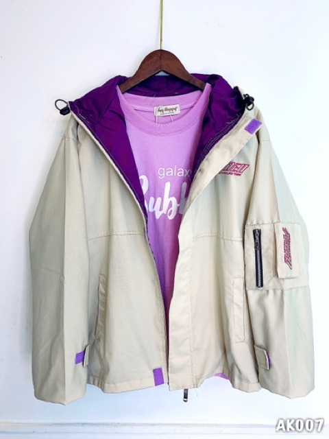 🌵 𝐓𝐡𝐞𝐔𝐥𝐳𝐳𝐚𝐧𝐠 🌵 007 Áo Khoác KaKi Kem-Tím 2 Lớp Hàng Xuất. Bomber Jacket Unisex Bán Sỉ | BigBuy360 - bigbuy360.vn