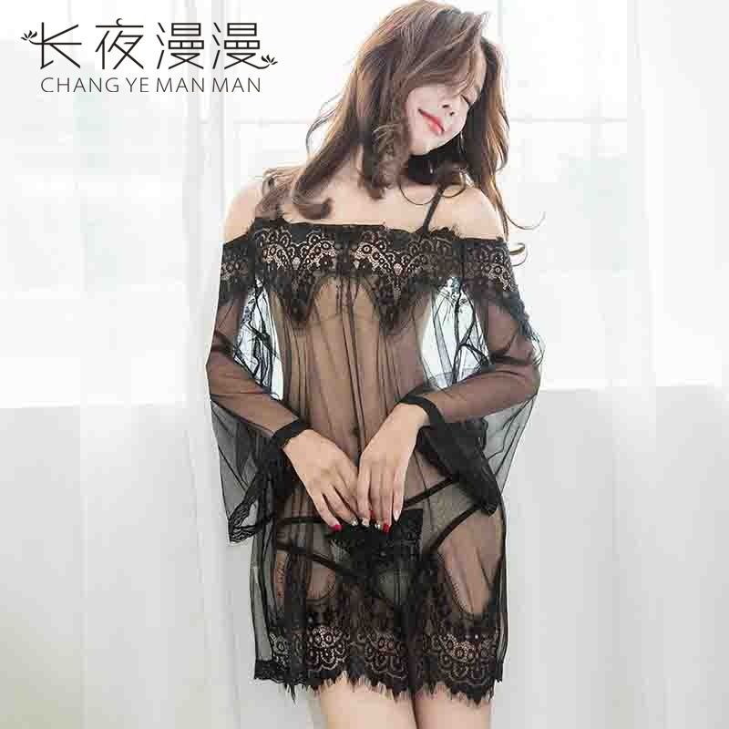 Đồ Ngủ Lưới Ren Xuyên Thấu Trễ Vai Gợi Cảm Kiểu Âu Mỹ Hàng Xuất Khẩu Từ Nhà Máy Sản Xuất Mới
