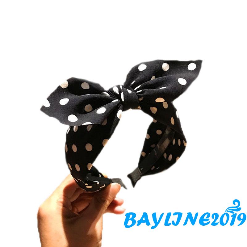 Băng Đô Thắt Nơ Họa Tiết Chấm Bi Dễ Thương Cho Nữ