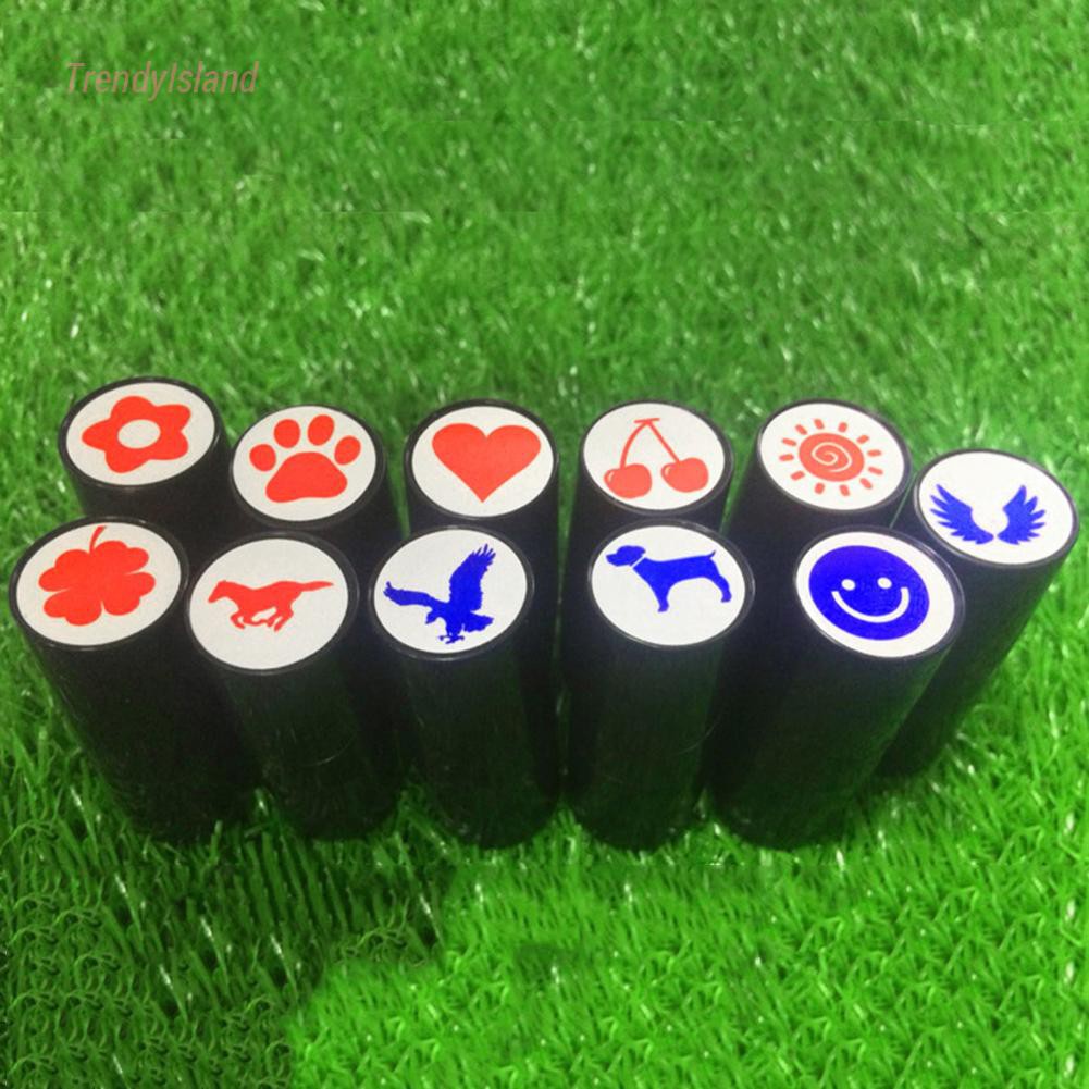 1pc Golf Ball Stamp Quick Drying Golf Ball Marker Impression Seal Random Pattern Sports Accessories