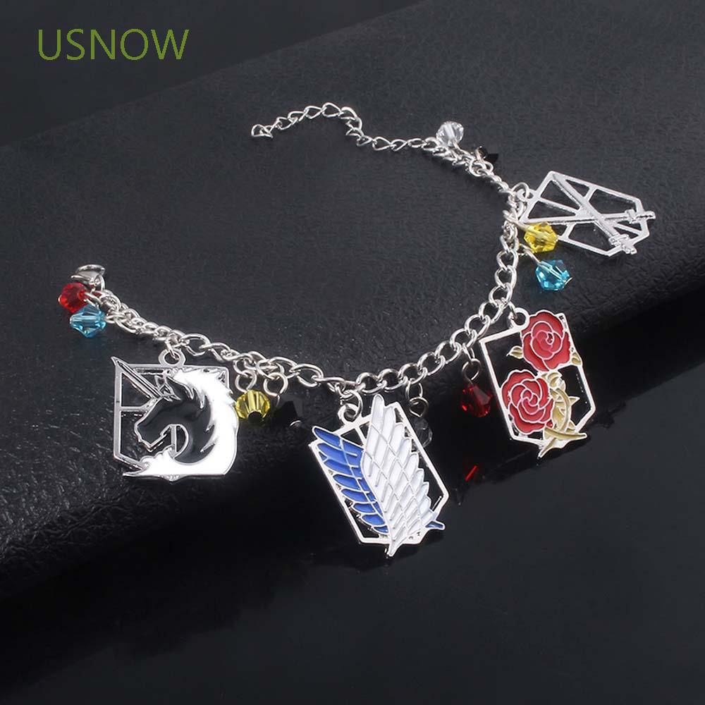 USNOW Scouting Legion Eren Bangle Bracelets Wings of Liberty Freedom Anime Bracelet Charm Men and Women Attack On Titan Jewelry Law Enforcement Unicorn Human Four Corps Badge