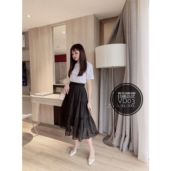 Bigsize chân váy Ulzzang 3 tầng , Ceci SKirt 55-90kg