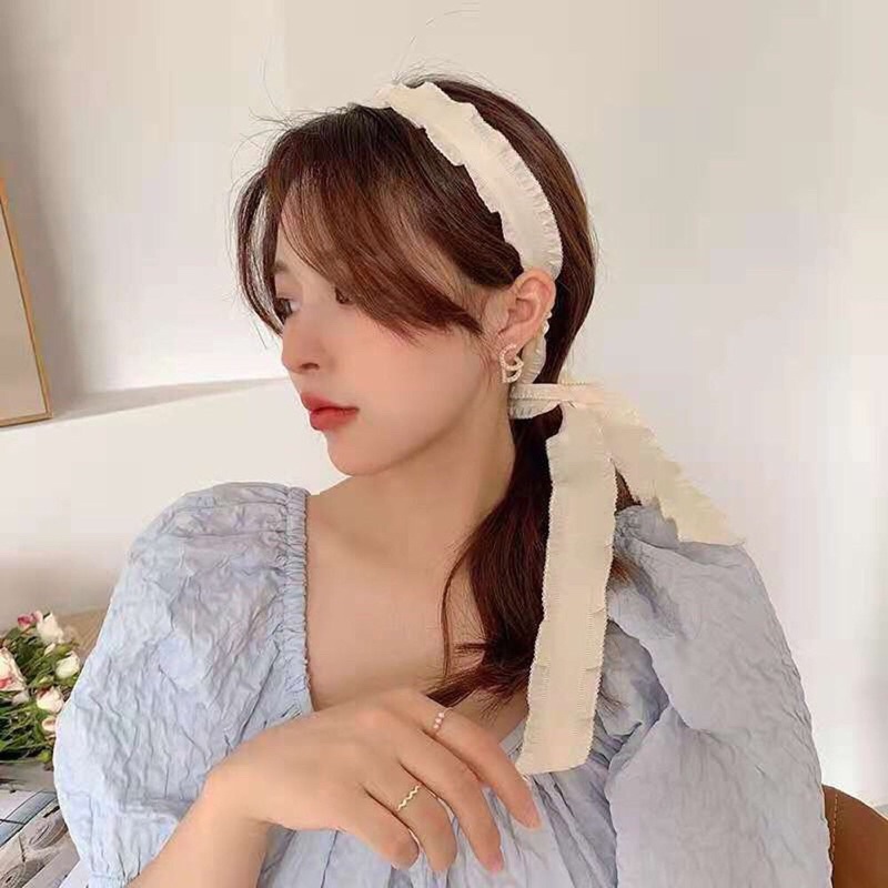 Băng đô cài tóc dây lụa mềm mại cho bạn gái