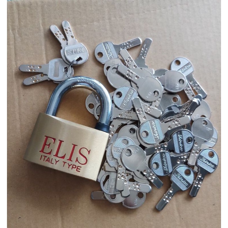 Ổ khoá ELIS 70mm gồm 50 chìa khoá phụ ( chất liệu đồng )