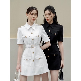 (CÓ SẴN) Đầm Killian Kaki khuy đồng