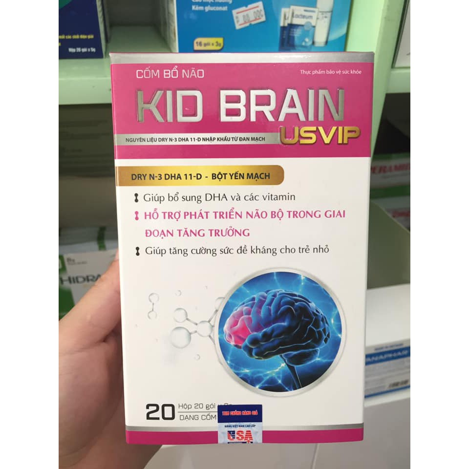 Cốm bổ não Kid BRAIN USVIP (hộp 20 gói)