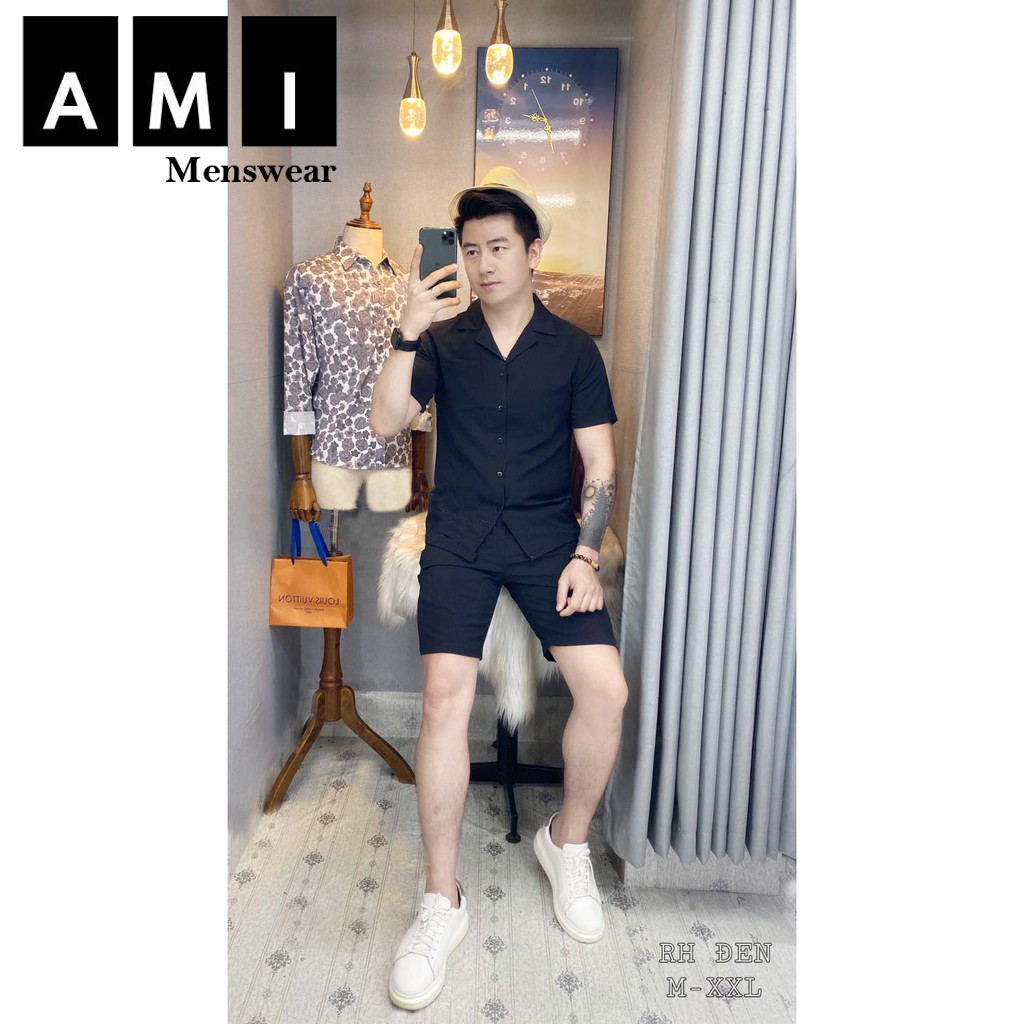 Bộ Đũi Nam Cổ Bẻ, Bộ đũi hè đi biển đi chơi đều đẹp, chất đũi mát thoáng, lên dáng cực đẹp D2 | BigBuy360 - bigbuy360.vn