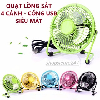 Quạt lồng sắt 4 cánh cổng usb siêu mát