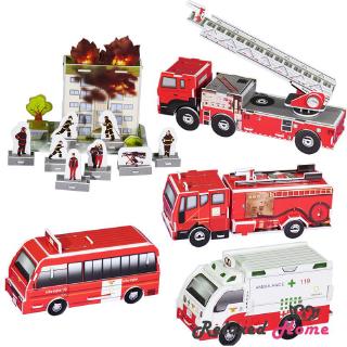 Mô Hình Xe Cứu Hỏa 3d Bằng Xốp Dễ Thương Cho Bé