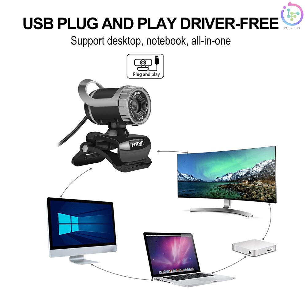HXSJ S9 Desktop 1080P Webcam USB 2.0 Webcam Laptop Camera Built-in Sound-absorbing Microphone Video Call Webcam for PC Laptop Black