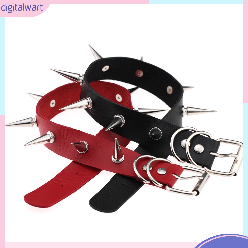 Vòng cổ choker da đính đinh tán cá tính nhiều màu sành điệu cho nữ