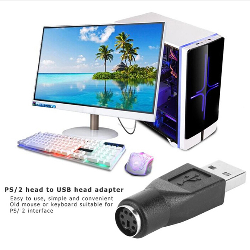 Set 2 Đầu Chuyển Đổi PS / 2 Male Sang USB Female