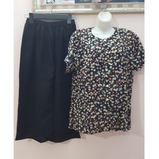 Bộ áo lanh quần lửng đen bà già