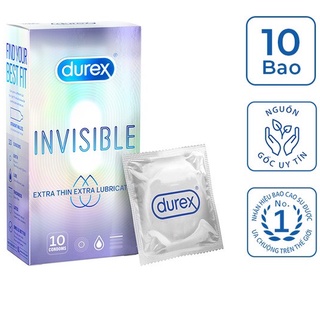 Bao Cao Su ÔM SÁT SIÊU MỎNG Durex Invisible - 12 cái