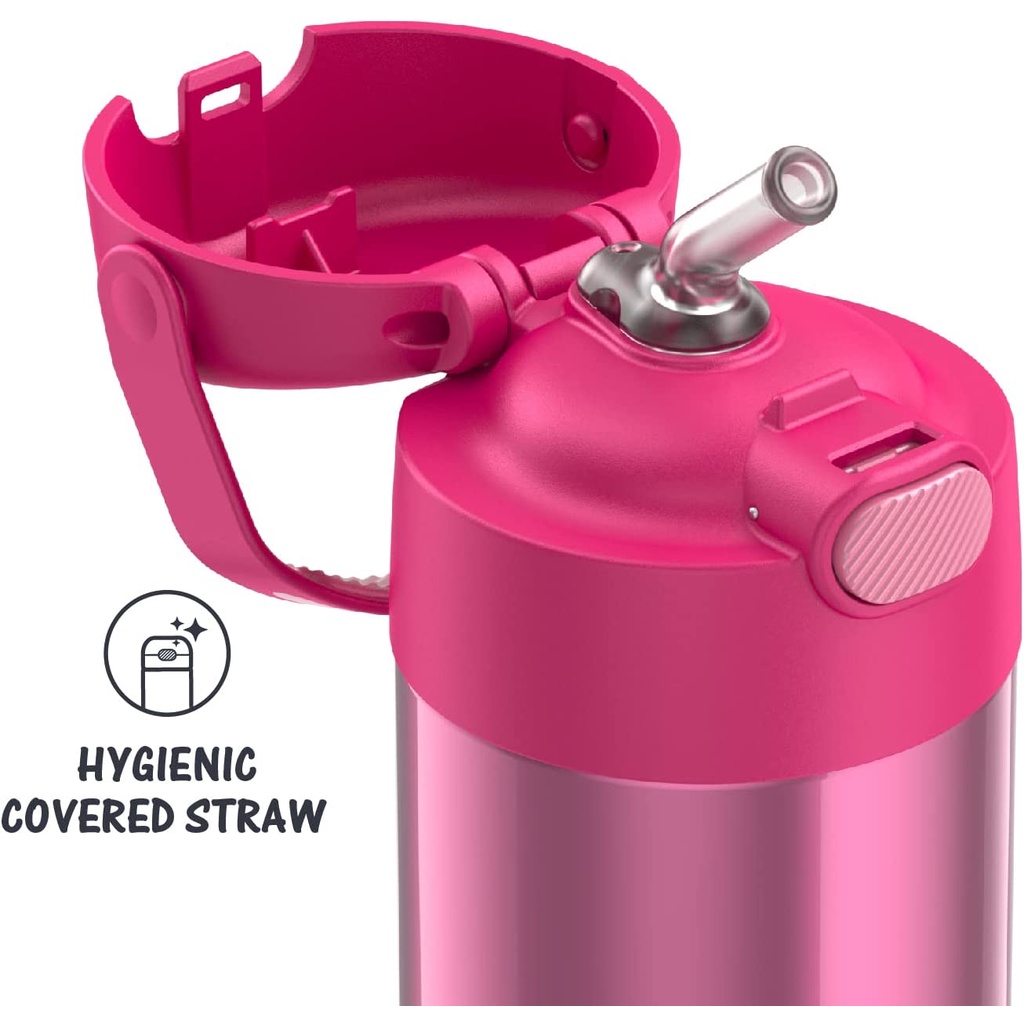 Bình nước lạnh THERMOS 335ml, làm bằng thép không gỉ, màu hồng dành cho bé
