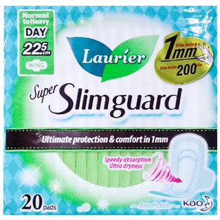 COMBO 6 - Băng vệ sinh siêu mỏng cánh Laurier Slimguard gói 20 miếng