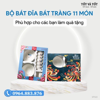 BỘ BÁT ĐĨA BÁT TRÀNG 11 MÓN