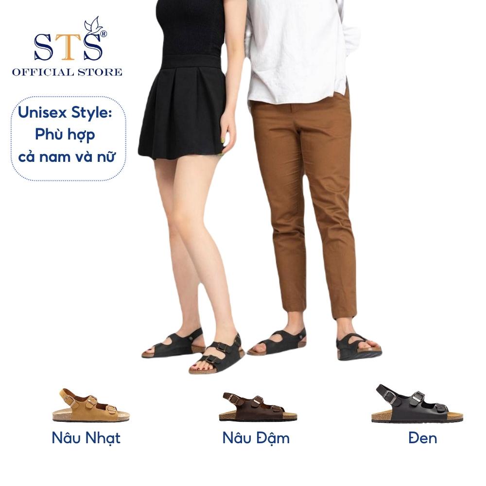 Giày Sandal quai ngang Birken đi biển quai hậu đế trấuhàng cao cấp xuất khẩu ST02