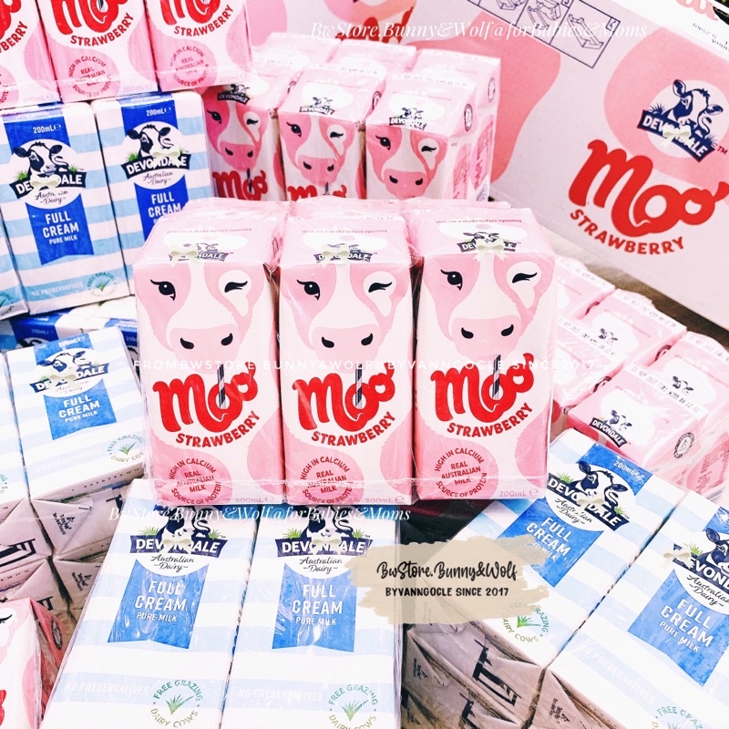 Sữa Tươi Nguyên Chất DEVONDALE Úc Hộp 200ml vị nguyên kem / dâu