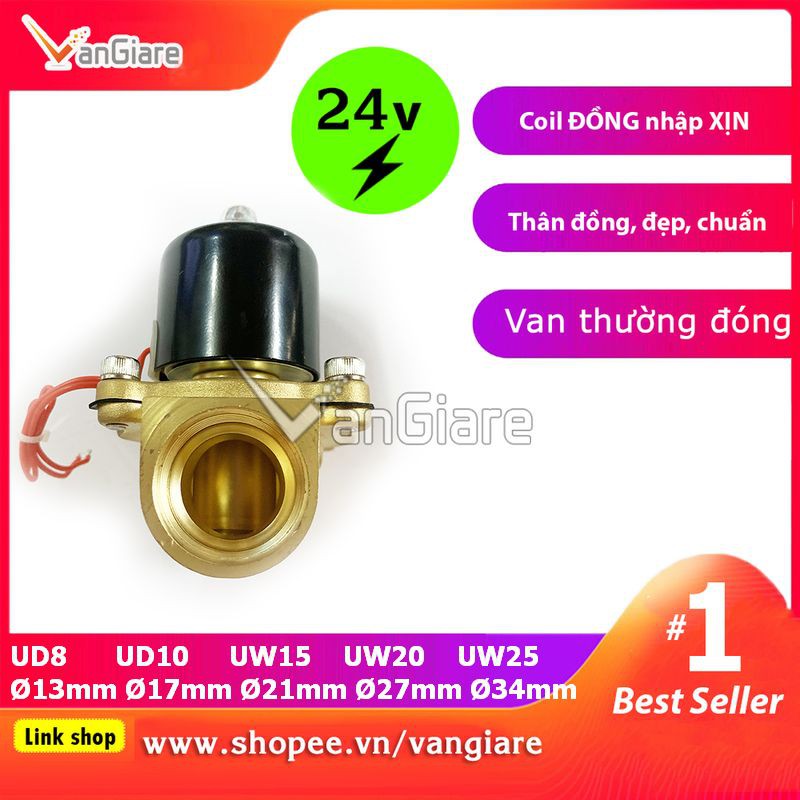 [Van đẹp, đúng hiệu] Van điện từ 24v DC UniD 13mm/17mm/21mm/27mm/34mm