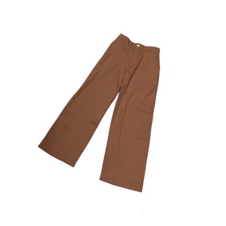 Quần suông lưng thun vải linen