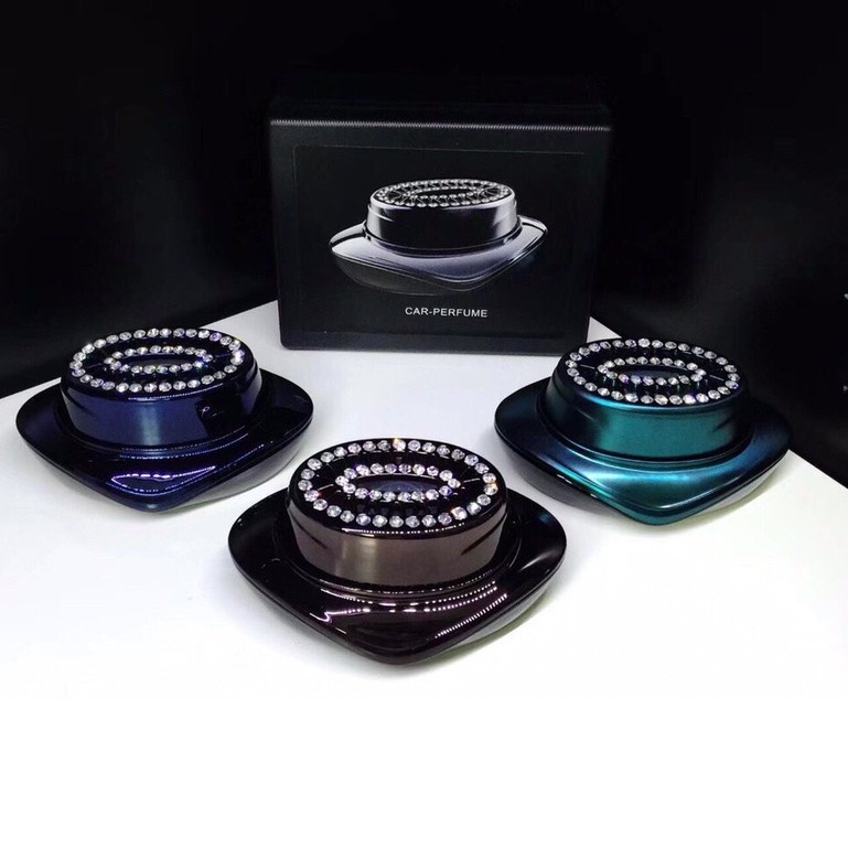 Nước Hoa Ô Tô Đính Đá Car Perfume - Mùi Thơm Mát, Nước Hoa Trang Trí Taplo Xe Hơi Cao Cấp - Mẫu Nắp Oval