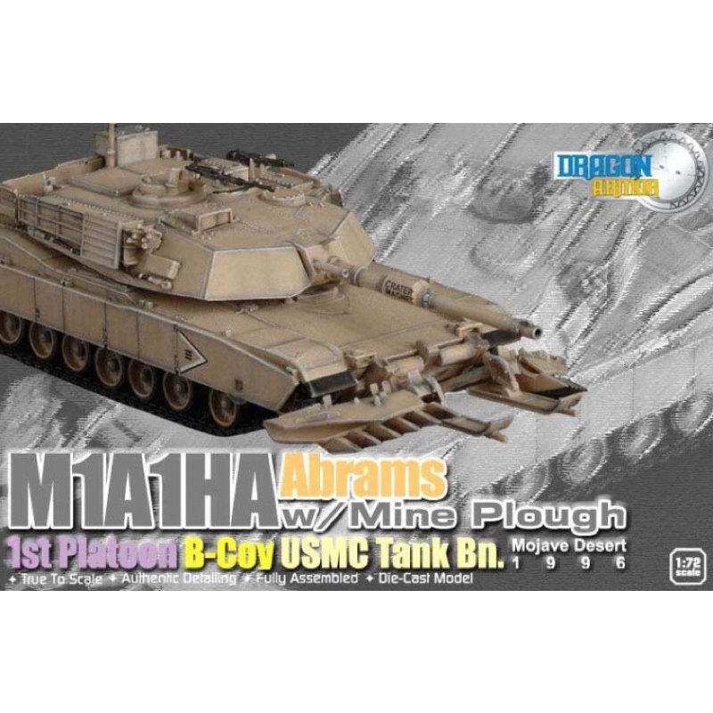 Mô hình tỷ lệ 1:72 Dragon Armor M1A1HA Abrams với lưỡi cày phá mì.n Mine Plough.