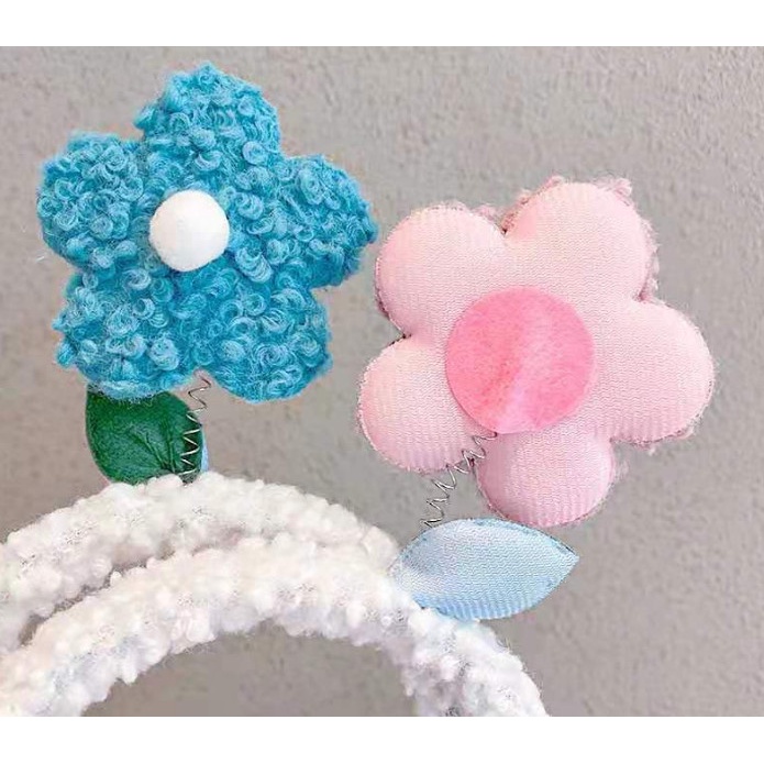 Bờm cài tóc hình bông hoa và chiếc lá nhiều màu tươi sáng tùy chọn