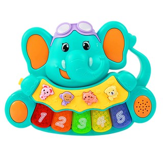 Baby Musical Piano, Elephant Light Up Toy Keyboard Has 5 Numbered Keys , Plays Songs and Music