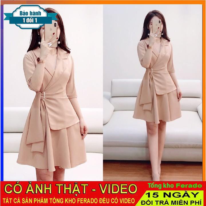 [ xả kho ] MiD Đầm be dáng suông thanh lịch V1241 Mie Design kèm ảnh thật