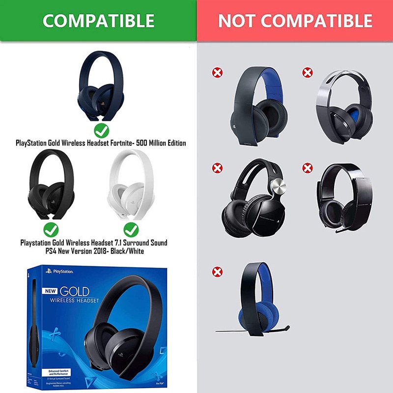 1 Cặp Miếng Đệm Tai Nghe Cho Playstation Gold Tai Nghe Không Dây 7.1 PS4 Phiên Bản Mới 2018 CUHYA-0080 Tai Nghe Nhét Tai