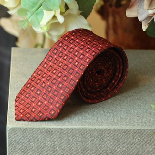 Cà Vạt Đỏ Đô CV07 Họa Tiết Ô Vuông Dành Cho Nam