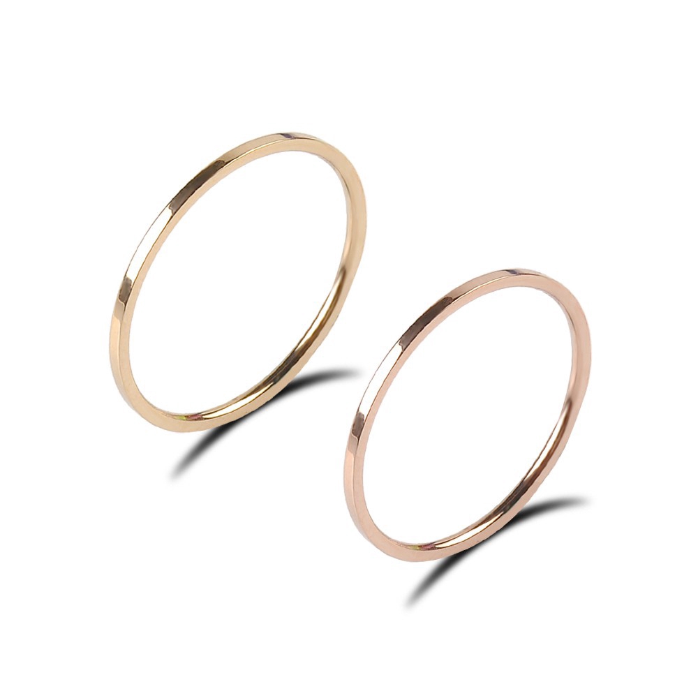 COD Korea woman simple gold rose gold rings size 5-10 jewelry gift | BigBuy360 - bigbuy360.vn