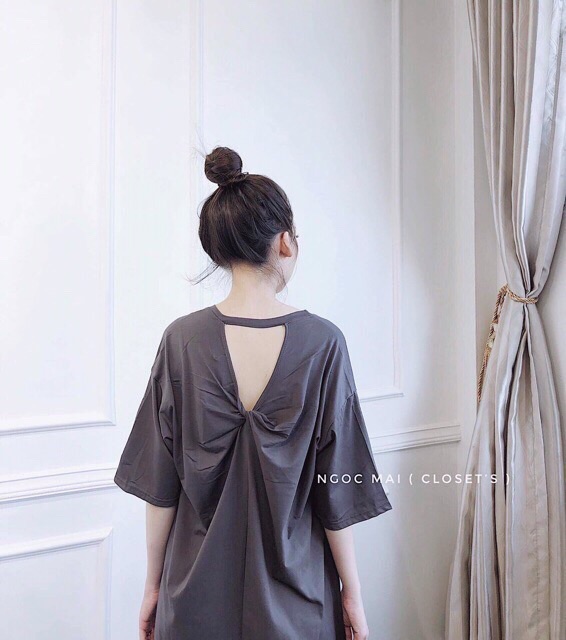 Đầm Suông - Váy suông Xắn Lưng In Chữ Chất cotton Form rộng