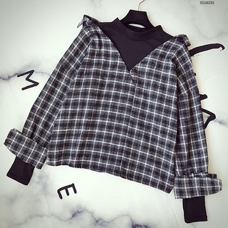 [ hàng order] sơ mi nữ giả cổ áo thun